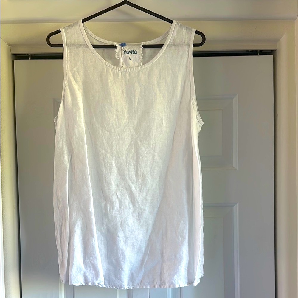 Yuvita White Linen Top